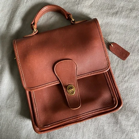 VINTAGE Coach 5130 Station Bag Tan Leather - Picture 1 of 6